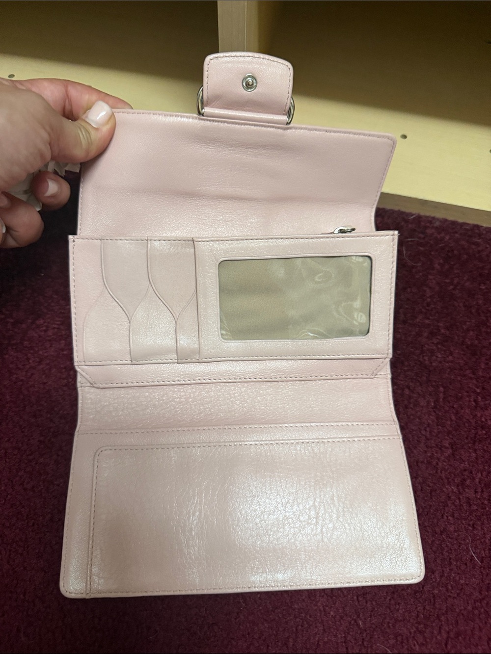 Cole Haan Pale Pink Leather Clutch with Silver Hardware - Picture 4 of 5